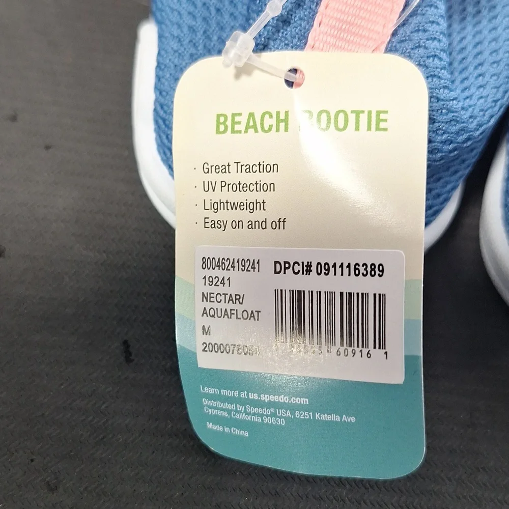 Speedo Kids Water Shoes - Blue with Pink Palm Design